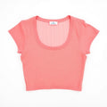 Coral Crush Ribbed Crop