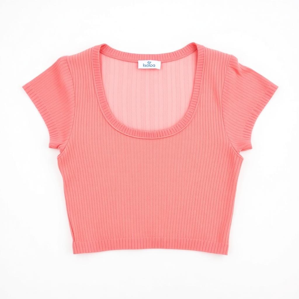 Coral Crush Ribbed Crop